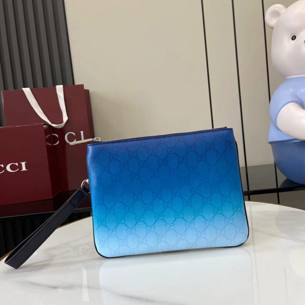 GUCCI Gradient blue GG Monogram coated fabric